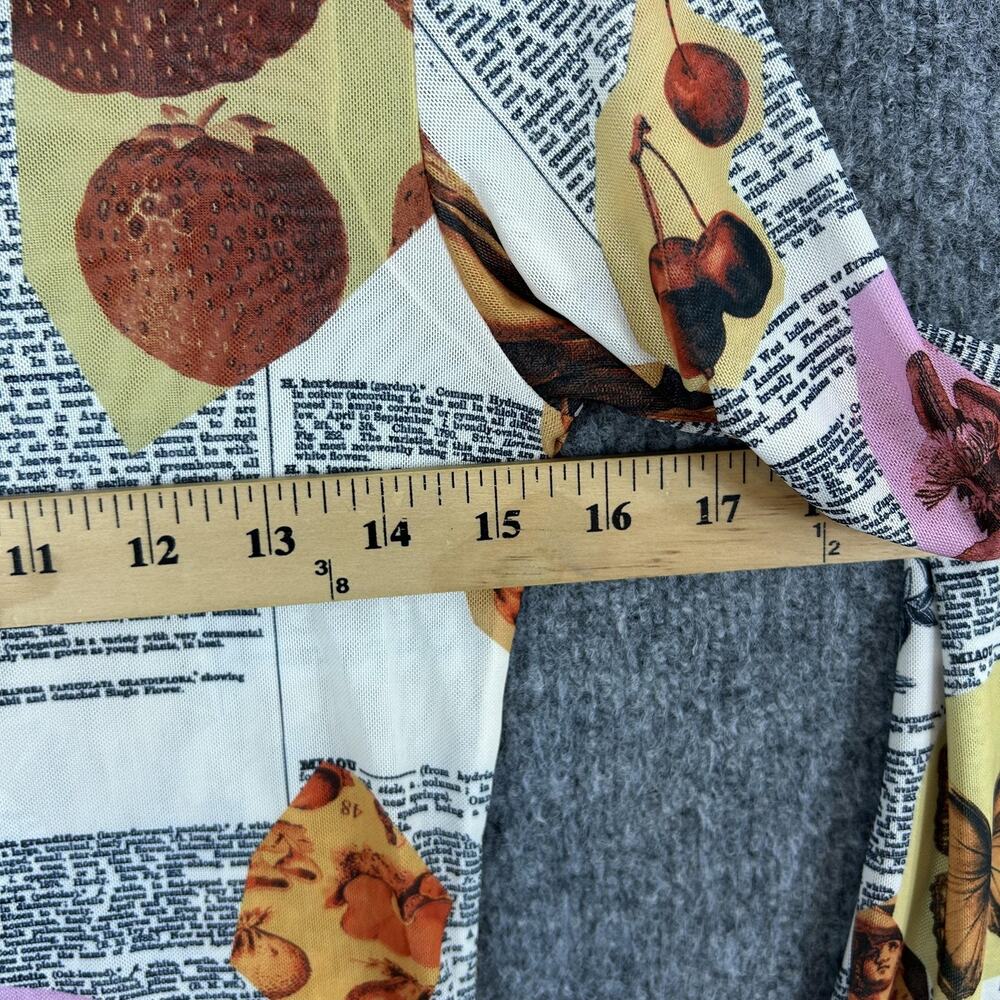 Miaou Top Medium Long Sleeve Tee in Botany Dictionary Flower Mesh Artsy Indie - Picture 9 of 10